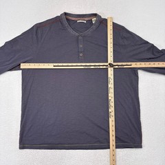 Carbon2Cobalt Henley Shirt Mens Size XXL Gray Long Sleeve Casual Menswear