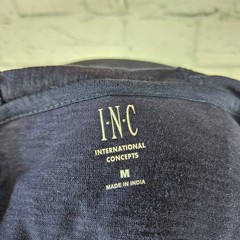 NWT INC International Concepts Men Size M Blue Tab Sleeve Lace Up Hooded T-Shirt