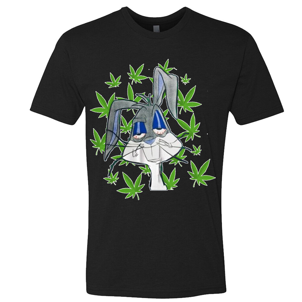 Budz Bunny Weed Parody Unisex T shirt Funny 420 Marijuana Stoned Rabbit High tee
