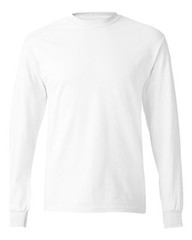 Hanes – Authentic Long Sleeve T-Shirt – 5586, Tear away label, Ribbed cuffs