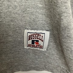 Vintage Russell Athletic Mens Large Gray W/ Jersey Stripes Sleeve Shoulder 90s
