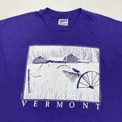 Vintage Vermont Shirt Mens XL Purple Don Doubleday Winter Scene 1993 Hanes USA