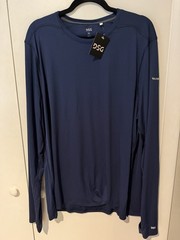 NWT DSG Men’s Stride Long Sleeve Run Tee Navy Blue Athletic Size XL Poly Light