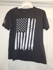 USA Flag Rothco Black Short Sleeve Cotton T-Shirt (Sz: Small)