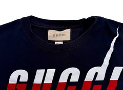 ⭕️ GUCCI LOGO GRAPHIC T-SHIRT BLACK RED WHITE MADE IN ITALY SIZE M