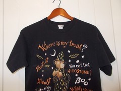 VTG Single Stitch Halloween Teddy Bear Witch T-Shirt Size L Trick or Treat