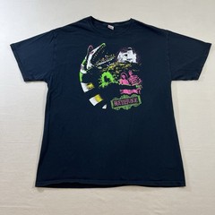 2020 Beetlejuice Neon Sandworm Graphic Print Black Cotton T-Shirt Adult Large