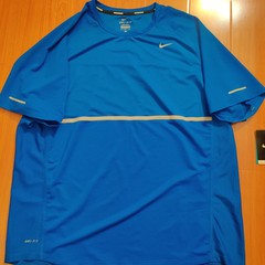 Mens Nike Dri-Fit UV Miler Reflective Running Shirt sz.XL Blue NWT Breathable