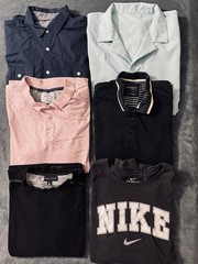 Lot of 6 Men’s Size Large Shirts T-shirt Polo Casual Button-Up Short Sleeve