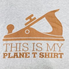 This is My Plane T-Shirt Sz L Gray Carpentry Woodworking Humor Joke Funny • EUC‼