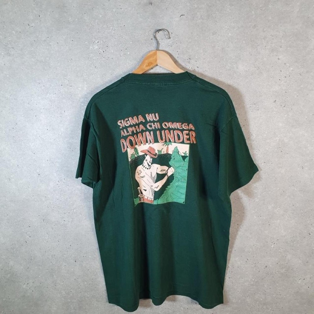 Vintage Fruit Of The Loom Sigma Nu Alpha Chi SingleStitch TShirt Men XL C30145