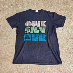 Vtg Y2k Quicksilver Block Stack Logo Graphic Skate Surf T Shirt Black L