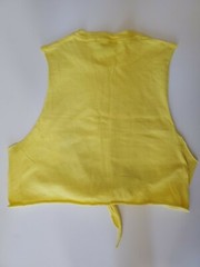 The Beatles Names Graphic T2K By Gingham Yellow Muscle T-shirt w/ Knot Tie Waist