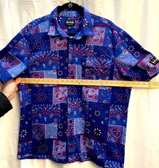 Dogg Supply by Snoop Dog, Men’s XL Collar Button Down Bandana Shirt