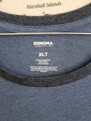 Sonoma Men’s XLT Raglan T-Shirt Short Sleeve Crew Neck Two-Tone Blue