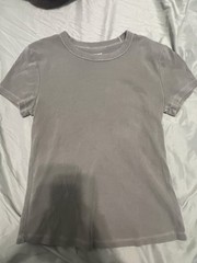 Old Navy Men’s Gray Cotton Knit Ribbed Crew Neck Short Sleeve T-Shirt Size S