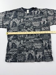 AC/DC Tultex Shirt Mens Medium Black Allover Concert Flyer Graphic Tee Rock Band