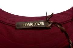 Roberto Cavalli Men’s Burgundy Graphic Print Crewneck T-Shirt US M IT 50