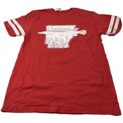 LAT Apparel Garkansas Graphic T-Shirt Mens Medium Red Excellent Fishing Arkansas