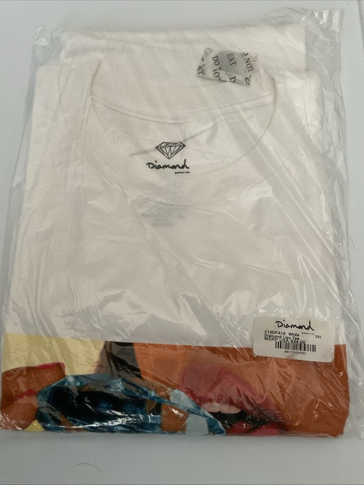Diamond Supply Co Diamond Lips Tee 2XL White Deadstock New In Bag