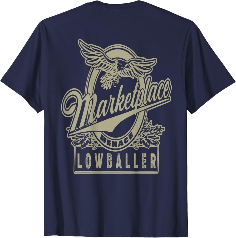Marketplace Lowballer Funny Seller Vintage Eagle (ON Back) T-Shirt