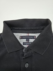 Tommy Hilfiger Men’s Polo Shirt Black Logo Slim Fit Size L – The 1985