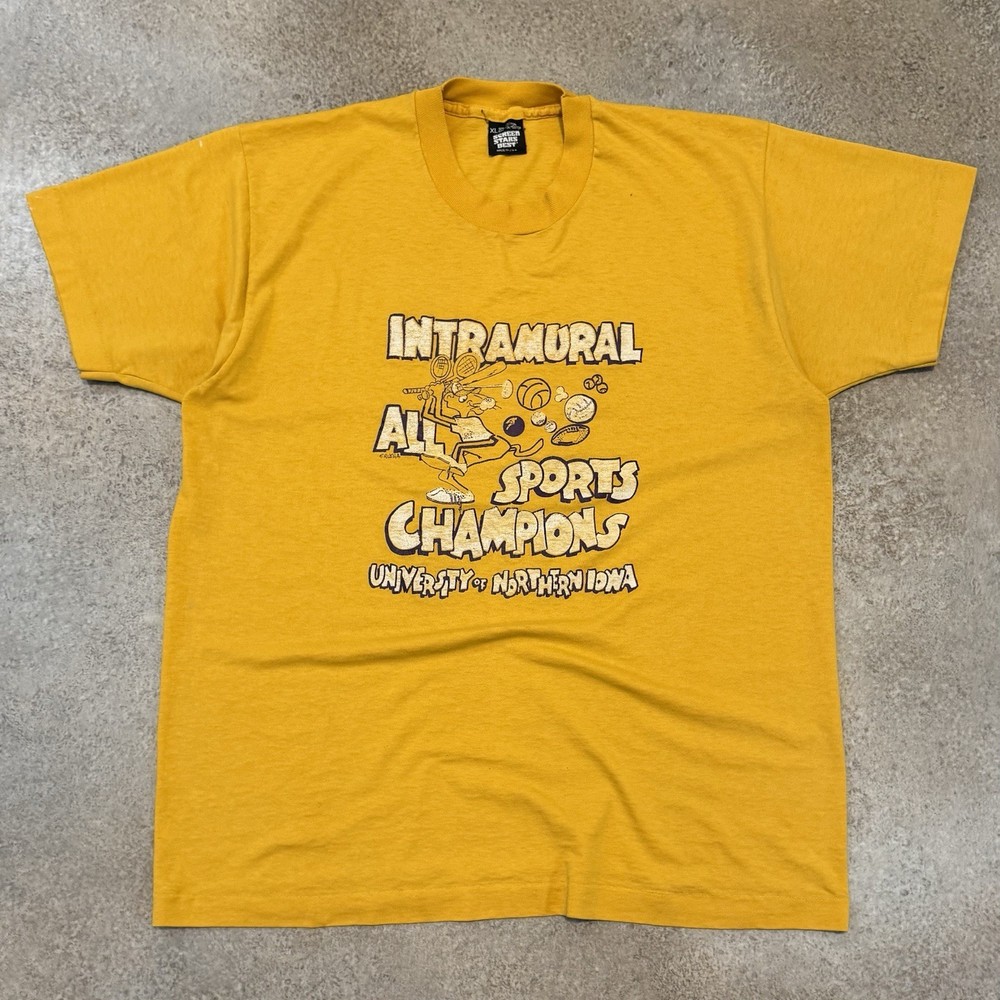 Vintage 90s UNI Intramural Champions Tee Shirt Fits L Northern Iowa Panthers