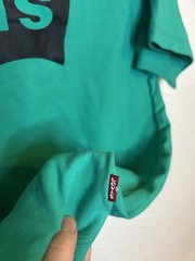 Levi’s Classic Casual Green Black Collar Short Sleeve Graphic Logo T-shirt Men S