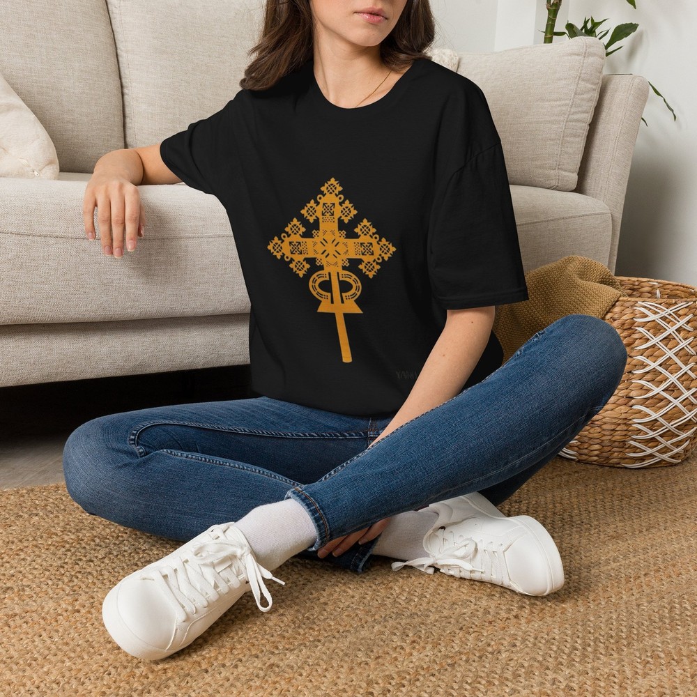 Ethiopian Orthodox Cross T-Shirt Habesha Christian Faith Gift Tee