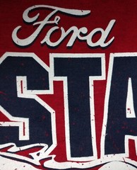 Ford Mustang Shirt 1964 Pony Tri Bar Stripes Heather Crimson Mens Medium-XL