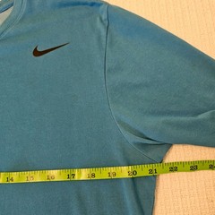 Nike (The) Tee Athletic Cut Men’s Sz L Short Sleeve Teal Color Cotton/Polyster