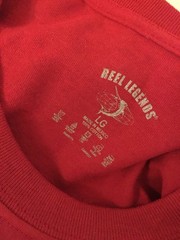 NWT Reel Legends L Men Tee Short Sleeve Shirt Red 100% Cotton Fishing Logo