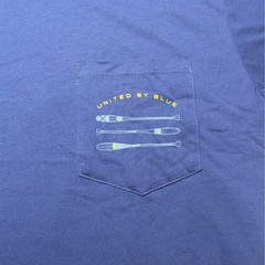 United By Blue Mens Pocket T Shirt Large L Navy Blue 100% Organic Cotton Oars
