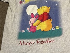 Vintage Disney Winnie The Pooh Sleep Shirt OSFA Day & Night READ STAINED Piglet