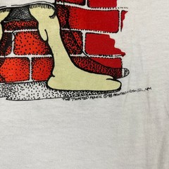 Vintage 90s Fruit of the Loom White Alien Character Cruddy T-Shirt Sz S