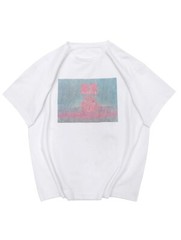 Niepce Men’s Japanese Streetwear Bomb Faded Graphic Half Sleeve T-shirt