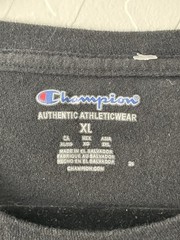 Champion Men’s T-Shirt XL Short Sleeve Black Neon Yellow Logo Shipped Same Day
