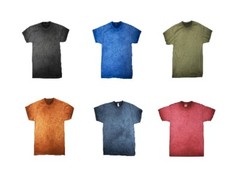 Multi-Color Oil Wash T-Shirts Adult Small to 3XL 100% Cotton Short Sleeve