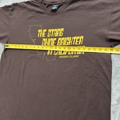 Keiser Clark Shirt XL Brown The Stars Shine Brighter In California Tee USA
