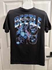 DC Comics Blue Beetle Graphic T-Shirt Black Short Sleeve Superhero Tee Size M