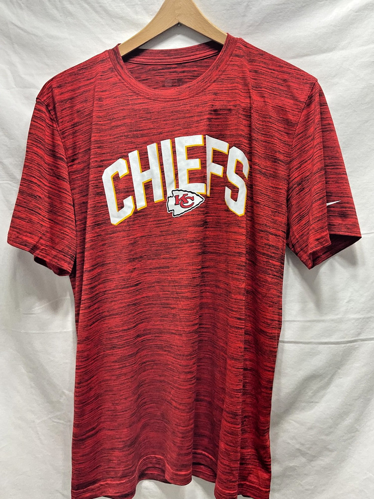Nike NFL On Field Apparel Kansas City Chiefs Red Black heathered SS T shirt sz M