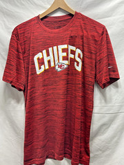 Nike NFL On Field Apparel Kansas City Chiefs Red Black heathered SS T shirt sz M