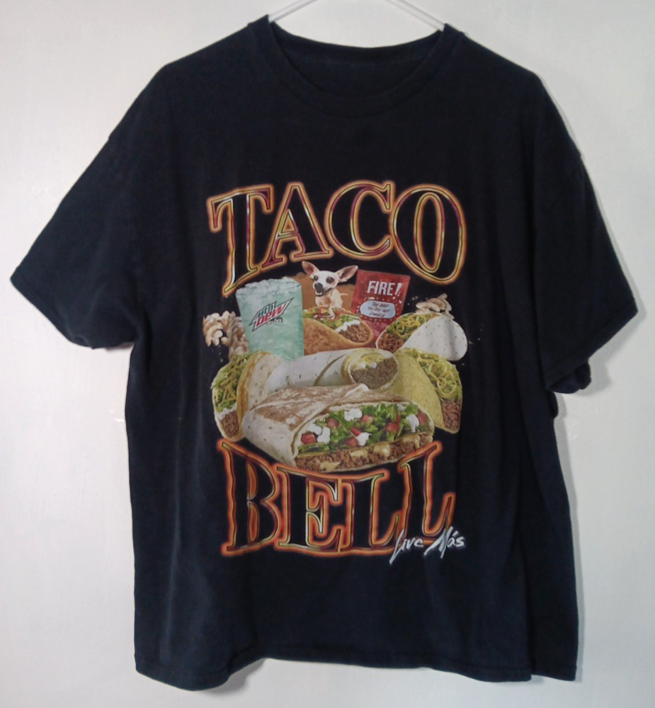 Taco Bell Live Mas Chihuahua Black Graphic Men’s XL Shirt