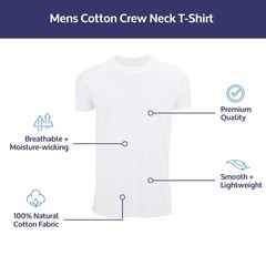 6 Pairs SOCKS’NBULK Mens Cotton Crew Neck Short Sleeve T-Shirts Mix Colors(6XL)