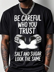 Men’s Funny Gym T-Shirt With Salt & Sugar Trust Graphic Print