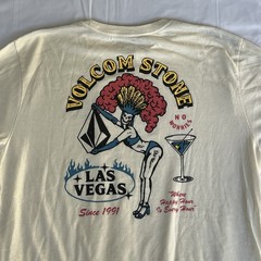 Volcom Stone Shirt L Beige Las Vegas Surf Skate Ski 420 Streetwear Happy 3191