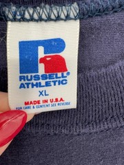 Vintage Russell Athletic Shirt Mens XL Blue Colt Logo Graphic Tee Made USA
