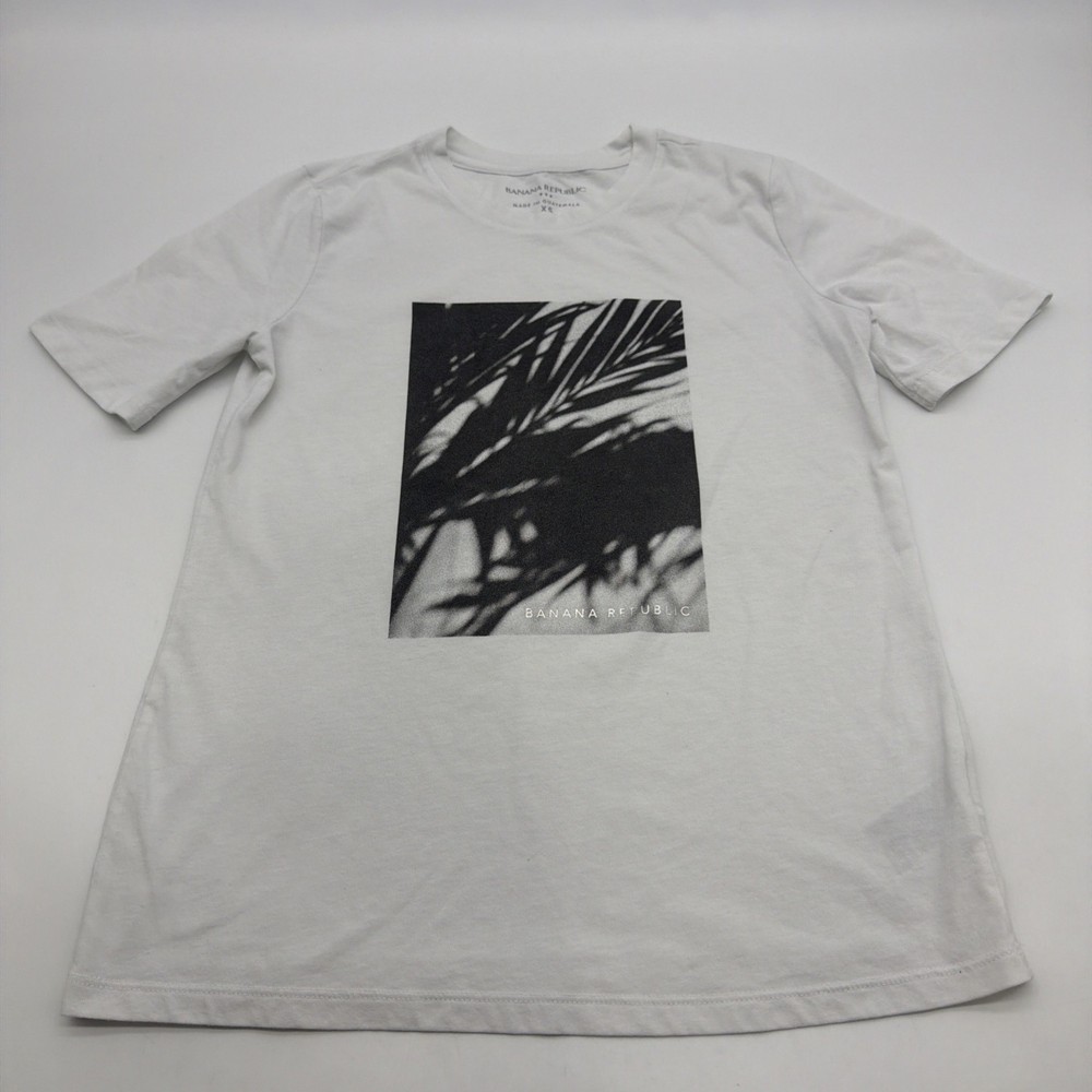 Banana Republic Slim T-shirt Men XS White Graphic Print Logo .#46850