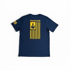 Under Armour Mens Freedom Flag T-Shirt Navy Blue Yellow XXL 1370810 NEW