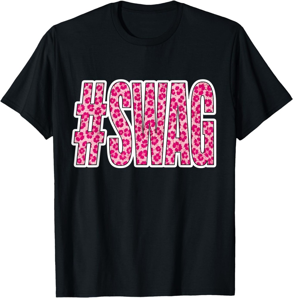 Hashtag Swag Pink Leopard Print Swag Animal Print Graphic T-Shirt